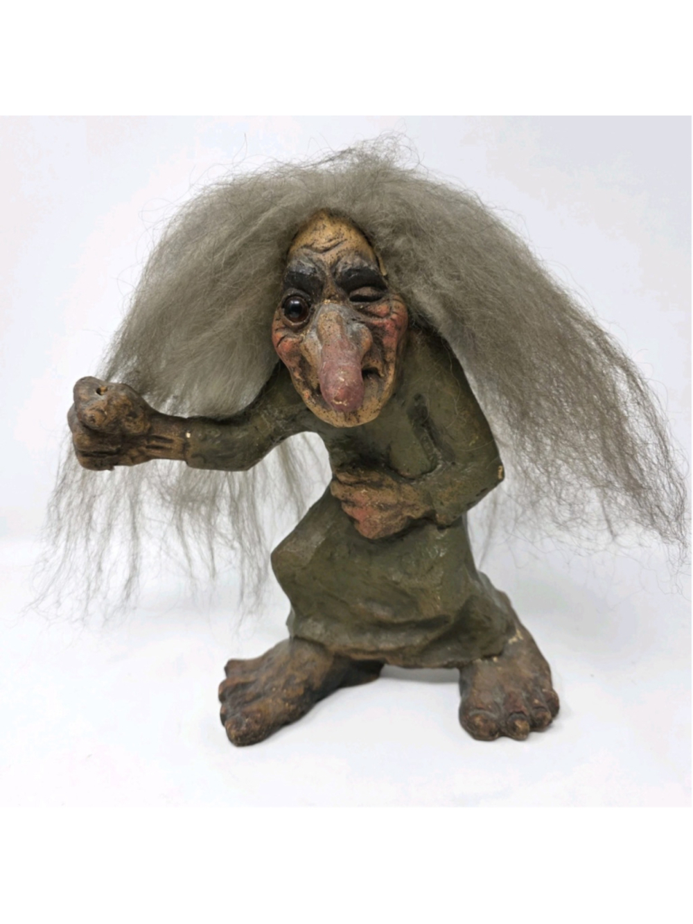 Vtg NyForm Spell-Bringing Witch Troll The Hag 9.5" Retired Norway Old Lady